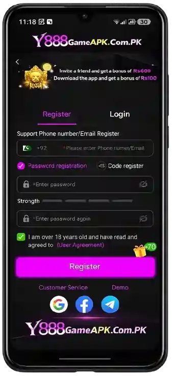 Register Y888 Game